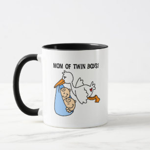 Twin Boys Mum-Stork Tshirts and Gifts Mug
