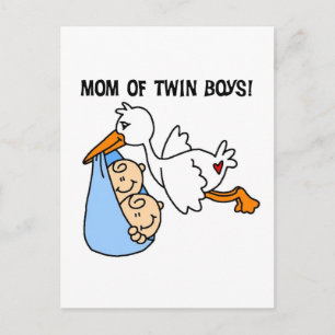 Twin Boys Mum-Stork Tshirts and Gifts Postcard