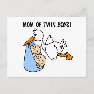 Twin Boys Mum-Stork Tshirts and Gifts Postcard