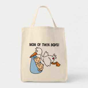 Twin Boys Mum-Stork Tshirts and Gifts Tote Bag