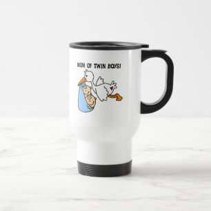 Twin Boys Mum-Stork Tshirts and Gifts Travel Mug