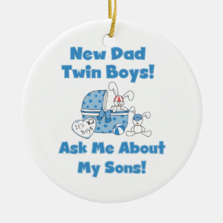 Twin Boys New Dad Gifts Ceramic Tree Decoration