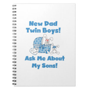 Twin Boys New Dad Gifts Spiral Notebook