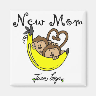Twin Boys New Mum Tshirts and Gifts Magnet