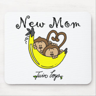 Twin Boys New Mum Tshirts and Gifts Mouse Pad
