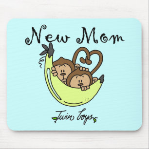 Twin Boys New Mum Tshirts and Gifts Mouse Pad