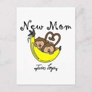 Twin Boys New Mum Tshirts and Gifts Postcard
