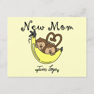 Twin Boys New Mum Tshirts and Gifts Postcard