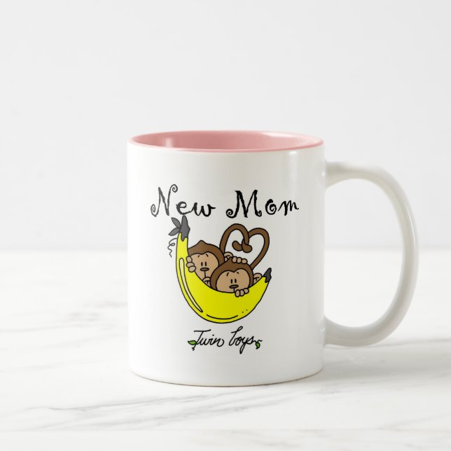 Twin Boys New Mum Tshirts and Gifts Two-Tone Coffee Mug (Right)