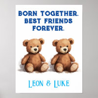 Twin Boys Nursery, Vintage Teddy Bears, 