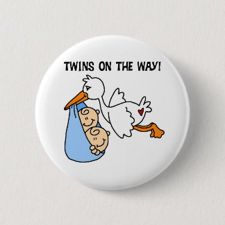 Twin Boys on the Way 6 Cm Round Badge