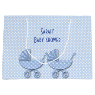 twin boys polka dots large gift bag