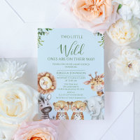 Twin Boys Safari Two Little Wild Ones Baby Shower