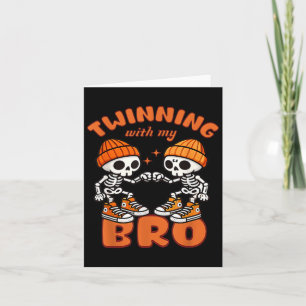 Twin Boys Twinning Halloween Best Friend Matching Card