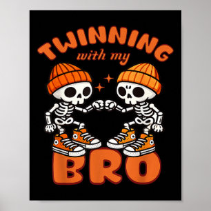 Twin Boys Twinning Halloween Best Friend Matching  Poster