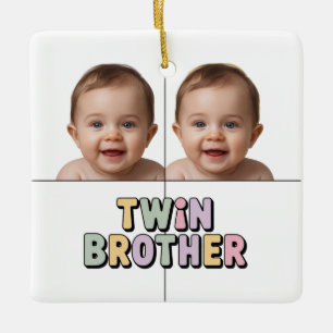 Twin brother baby  ceramic ornament