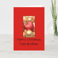 Twin brother Merry Christmas card
