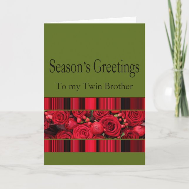 Twin brother Merry Christmas card (Front)