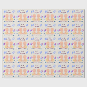 Twin brothers baby wrapping paper