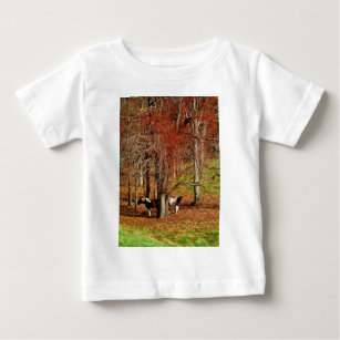 Twin Brown and White Horses Baby T-Shirt
