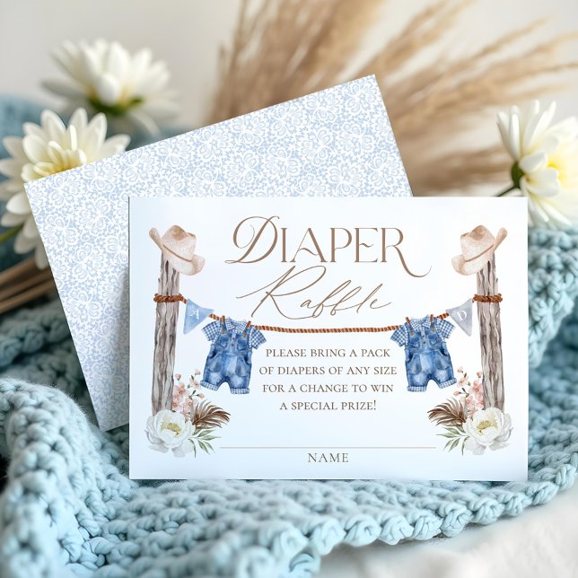 Twin Buckaroos Cowboys Blue Western Diaper Raffle Enclosure Card (Twin Buckaroos Cowboys Blue Western Diaper Raffle Enclosure Card)