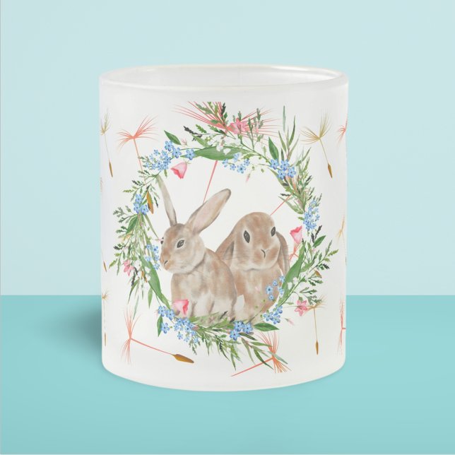 Twin Bunnies  Frosted Glass Coffee Mug (Creator Uploaded)