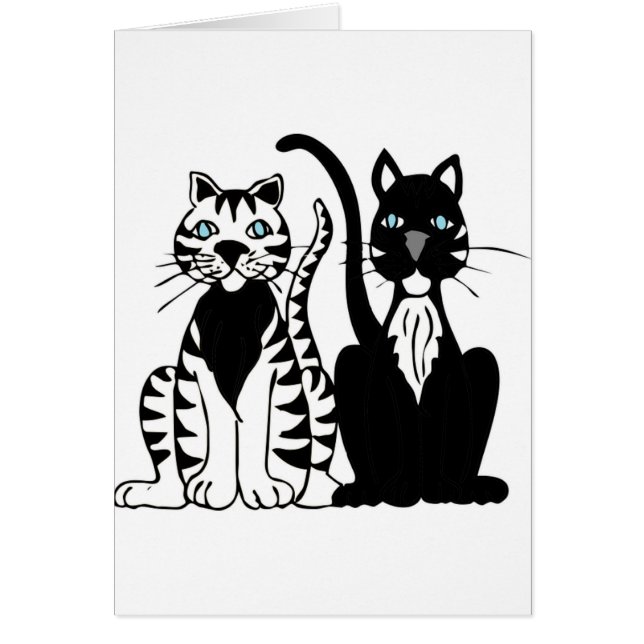 Twin Cartoon Cats (Front)