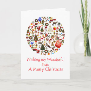 Twin Circle of Christmas Holiday Card