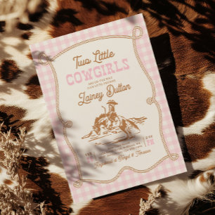 Twin Cowgirl Baby Shower Invitation