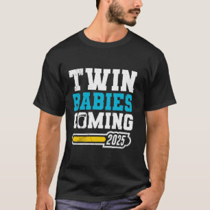 Twin Daddy TWIN BABIES COMING 2025 Soon to be Dad T-Shirt