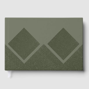Twin Diamond Moss Green - Foil Guestbook