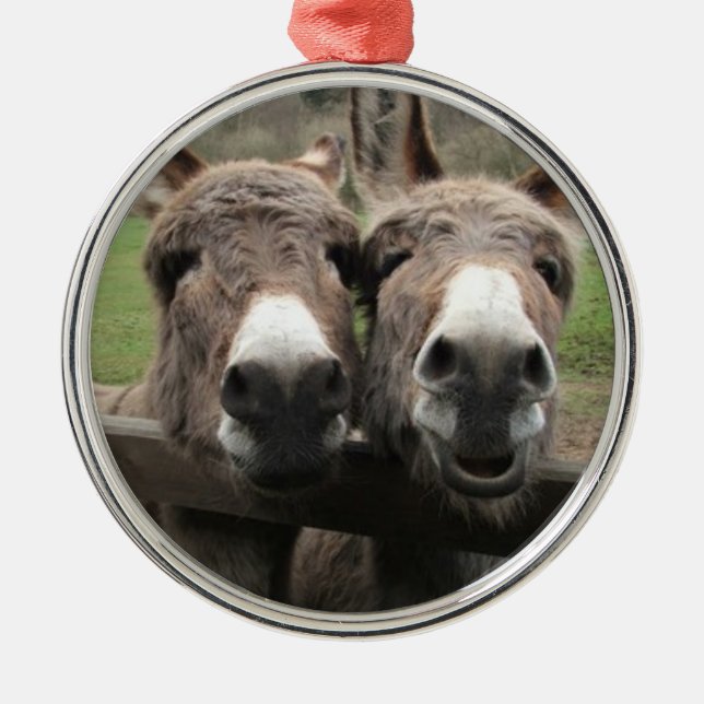 TWIN DONKEY PAIR ORNAMENT (Front)