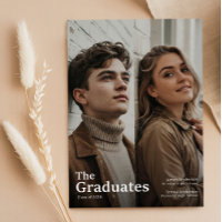 Twin Double Joint Photo Graduation Announcement