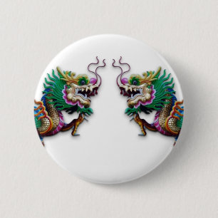 Twin Dragons 6 Cm Round Badge
