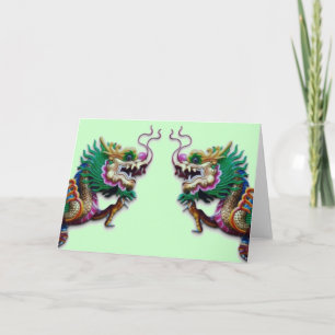 Twin Dragons Greeting Card