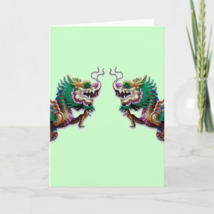 Twin Dragons Greeting Card