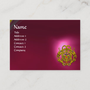 TWIN DRAGONS Red Pink Ruby Business Card