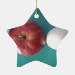 Twin Egg red apple for a pie.JPG Ceramic Tree Decoration