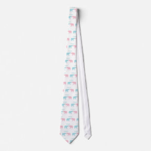 Twin Elephant Pink And Blue Tie