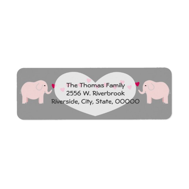 Twin Elephants Girls Label (Front)