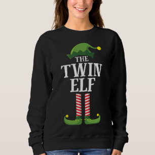 Twin Elf Matching Family Funny Christmas Party Sweatshirt