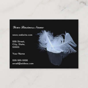Twin flame feathers and reflection business card