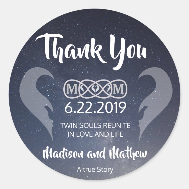 Twin Flame Thank You Stickers (Front)