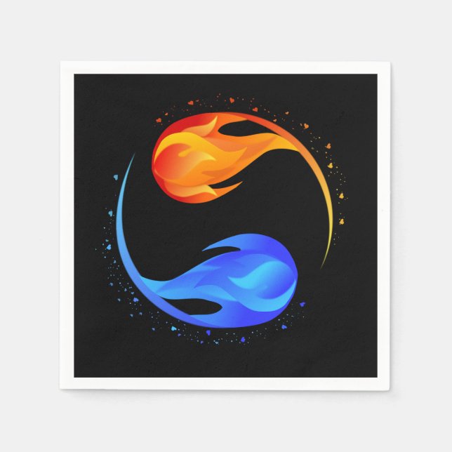 Twin Flame Wedding-Theme- Black- Napkin (Front)