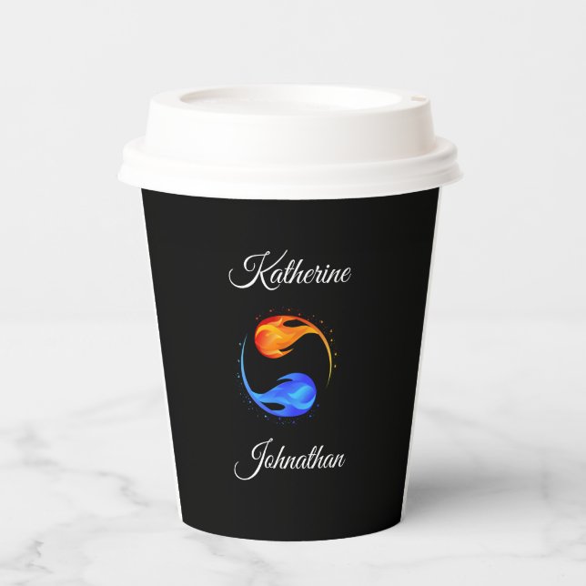 Twin Flame Wedding Theme- Paper Cups (Front)