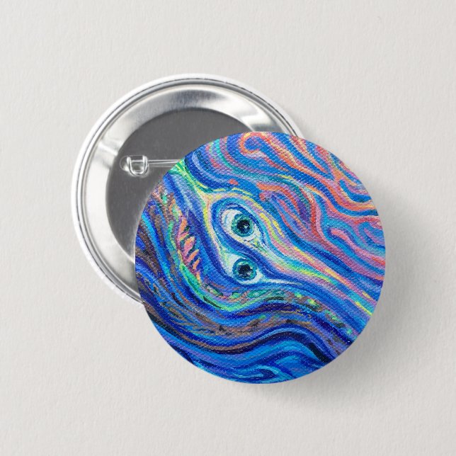Twin Flames, acrylic painting 6 Cm Round Badge (Front & Back)