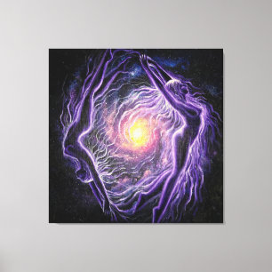 Twin flames in the universe of love canvas print