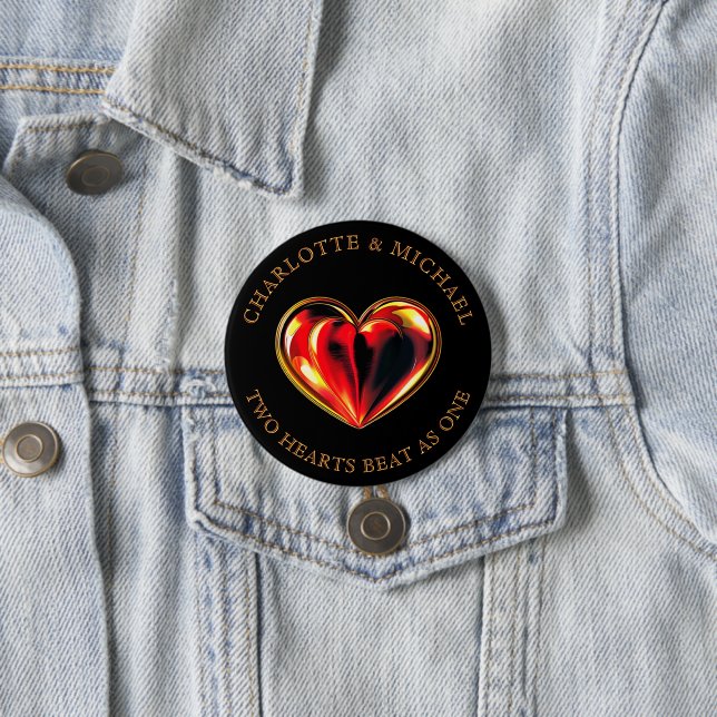 Twin Flames Two Hearts Beat As One Love Valentine 7.5 Cm Round Badge (In Situ)