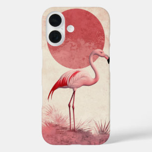 Twin Flamingos Sunset iPhone 16 Case