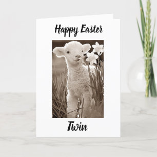 ***TWIN*** FOR EASTER-- BRINGS SUNSHINE TO ALL HOLIDAY CARD